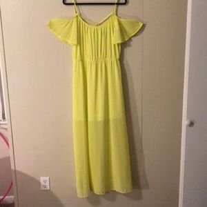 Bright yellow maxi dress NWT